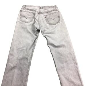 Vintage Levi’s 80s 501 button fly light gray straight leg denim
